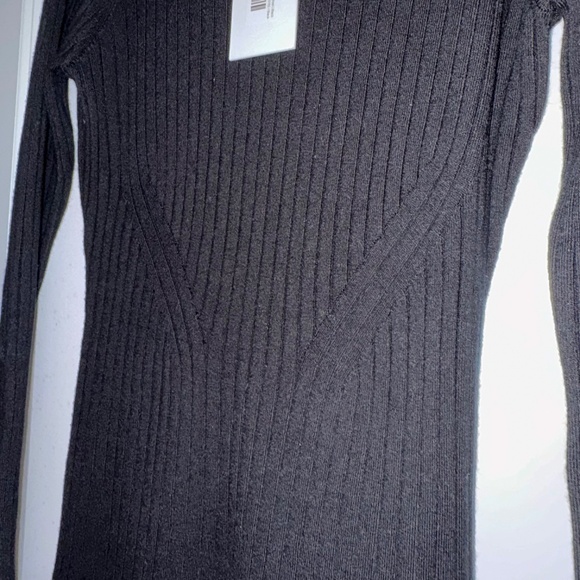 Argent Merino Wool Ribbed Sweater Midi Maxi Dress Black Medium NWT - Picture 8 of 8